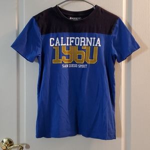 Hangten California Mens Blue Short Sleeve T-Shirt